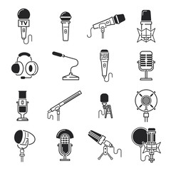 Vector microphone icons.