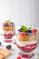Inverted cheesecake in glass