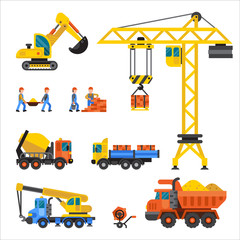 Under construction technic vector illustration