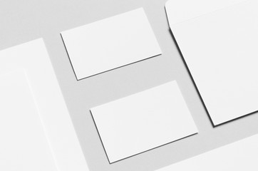 Branding / Stationery Mock-Up - White - Letterhead (A4), DL Envelope, Business Cards (85x55mm)