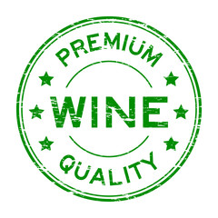 Grunge green premium quality wine rubber stamp
