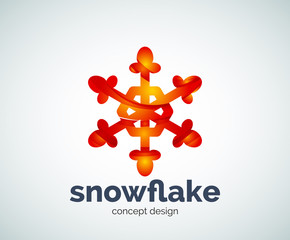 Vector Christmas snowflake logo template