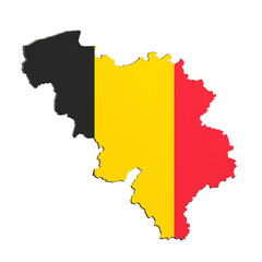 Silhouette of Belgium map with flag