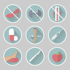 phlebology vector flat icons
