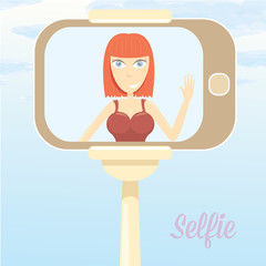 selfie cartoon people vector illustration.