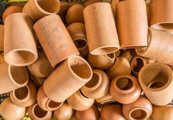 Group of Earthenware, Earthenware texture Background.