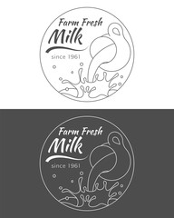 Milk, cream and yogurt logo.