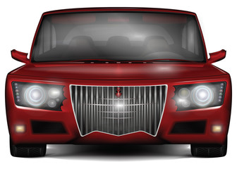 Obraz na płótnie Canvas Red concept car. No trademark. Isolated on white background
