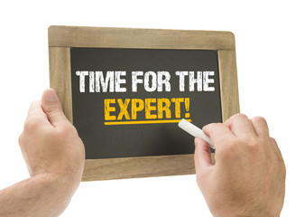 Hand writing Time for the Expert! on board