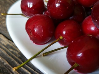 Close up of fresh cherries