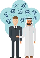 europen and arabian businessmans