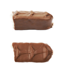 Coconut filled chocolate bar isolated