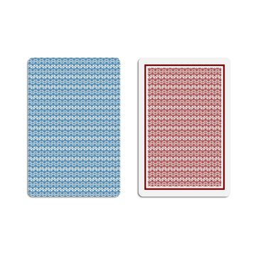The pattern for a deck of cards for a game of poker and casino. Background blue and red.