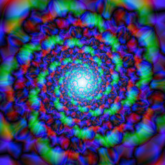 Fototapeta na wymiar Abstract colorful kaleidoscope. Circle mandala ornament, flower of life. Vector graphic background.