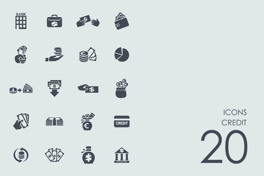 Set of credit icons