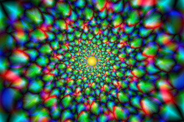 Abstract colorful kaleidoscope. Circle mandala ornament, flower of life. Vector graphic background.