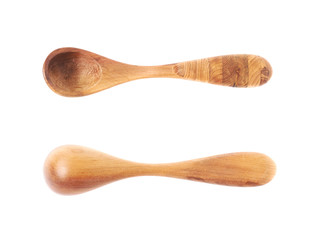 Wooden serving spoon isolated