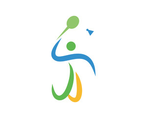 Modern Sports Logo Symbol - Badminton