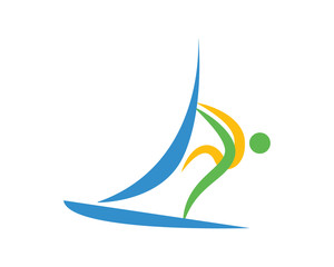 Modern Sports Logo Symbol - Sailing