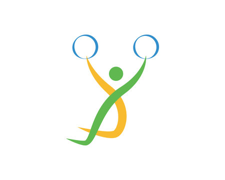 Modern Sports Logo Symbol - Rings Gymnastic