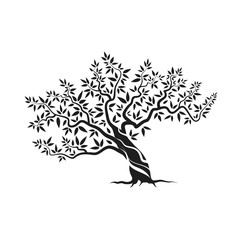 olive tree silhouette icon isolated