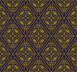 Fototapeta premium Antique seamless background 547 vintage round curve rhomb cross flower frame 