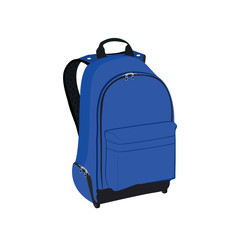 blue backpack, vector illustration