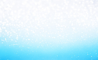 Fototapeta na wymiar Gradient white and blue glitter bokeh texture background