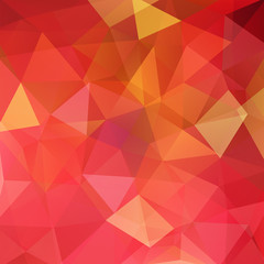 Abstract mosaic background. Triangle geometric background. Red, orange, yellow colors. 