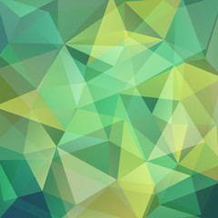 Fototapeta na wymiar Background made of green triangles. Square composition 