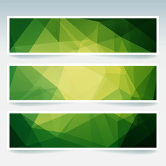 Abstract banner with green business design templates. Set of Banners