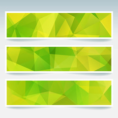 Abstract banner with yellow, green  business design templates. Set of Banners 