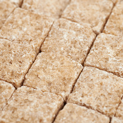 Surface coated with sugar cubes