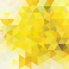 Background made of yellow triangles. Square composition 