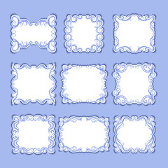 Set of frames with decorative graphic elements