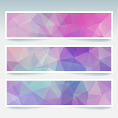 Set of banner templates with abstract background. Modern vector. Pink, blue colors