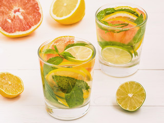 Citrus homemade lemonade, summer drink