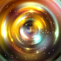 Abstract circle background, Vector design. Glowing spiral. Brown, yellow colors