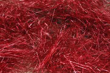 Red Christmas tree tinsel
