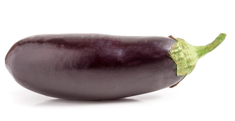 one eggplant isolated on white background macro