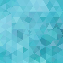 Background made of blue triangles. Square composition with geometric shapes
