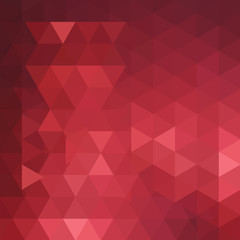 Geometric pattern, triangles vector background in red and brown colors