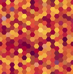 Background made of orange hexagons. Seamless. Square composition