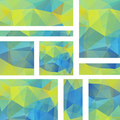 Set of banner templates with abstract background. Modern vector. Green, blue colors
