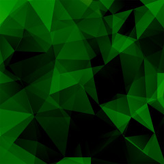 abstract background consisting of dark green triangles, vector 