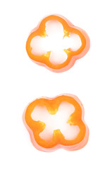 Slice of a bell pepper isolated