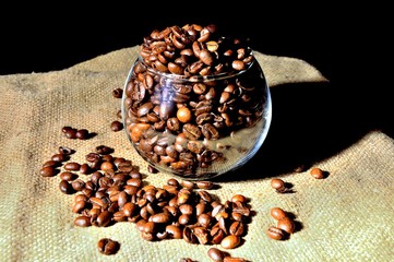 Bowl full of coffee beans