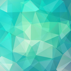 Background made of green, blue triangles. 