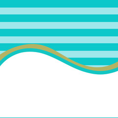 Abstract sea turquoise blue wavy frame striped background with blank space design template.