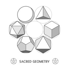 Plato classic geometry forms. Vector illustration - 118195986